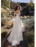 Off Shoulder Beaded Ivory Lace Gathered Tulle Wedding Dress Off Shoulder Beaded Ivory Lace Gathered Tulle Wedding Dress